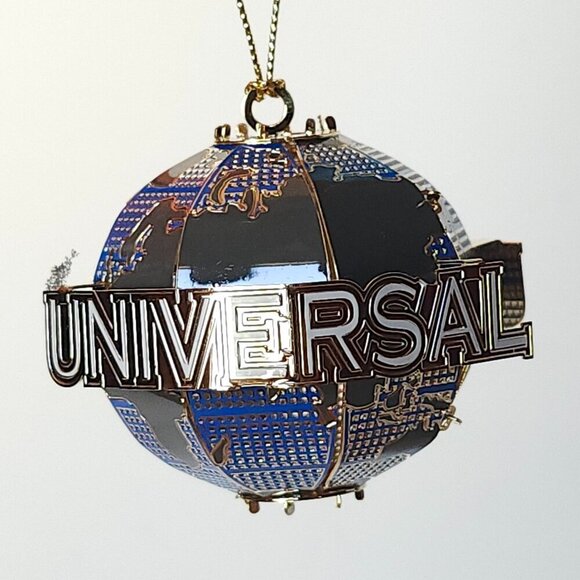 NEW Universal Studios Holiday Collection 3D Globe Brass Christmas Ornament & Box - Picture 3 of 8
